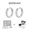 MODIAN D Color Moissanite Ear Buckles 925 Sterling Silver Sparkle Retro Hollow Stars Hoop Earrings For Women Fine Jewelry