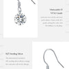 MODIAN 1CT D Color Sparkling Moissanite Hook Earrings 925 Sterling Silver Round Sway Dangle Earrings For Women Fine Jewelry