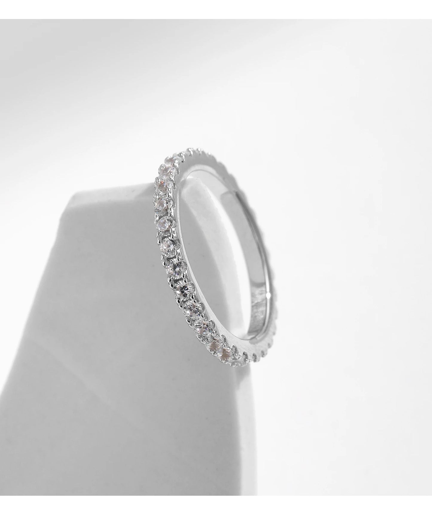 MODIAN Luxury D Color Moissanite Band Stackable Ring For Women Real 925 Sterling Silver Wedding Jewelry With Exquisite Box Gift