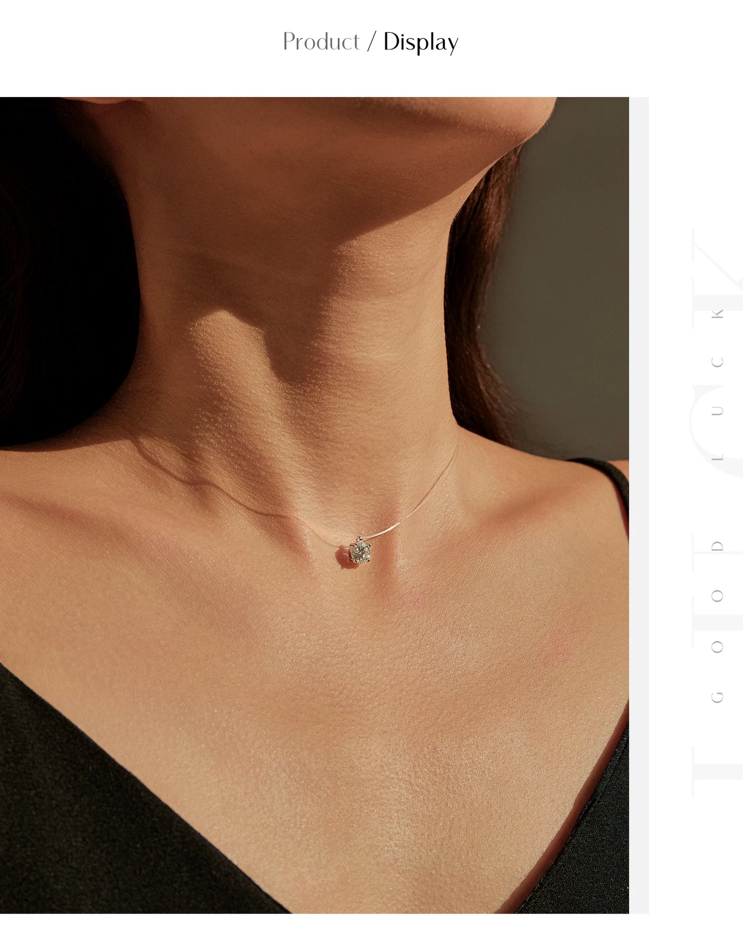 MODIAN 3 Styles Moissanite Necklace 925 Sterling Silver Simple Geometric Fishing Line Choker Necklaces For Women Fine Jewelry