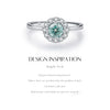 MODIAN D Color Green Teal Moissanite Halo Ring 925 Sterling Silver Trendy Elegant Finger Rings For Women Wedding Fine Jewelry