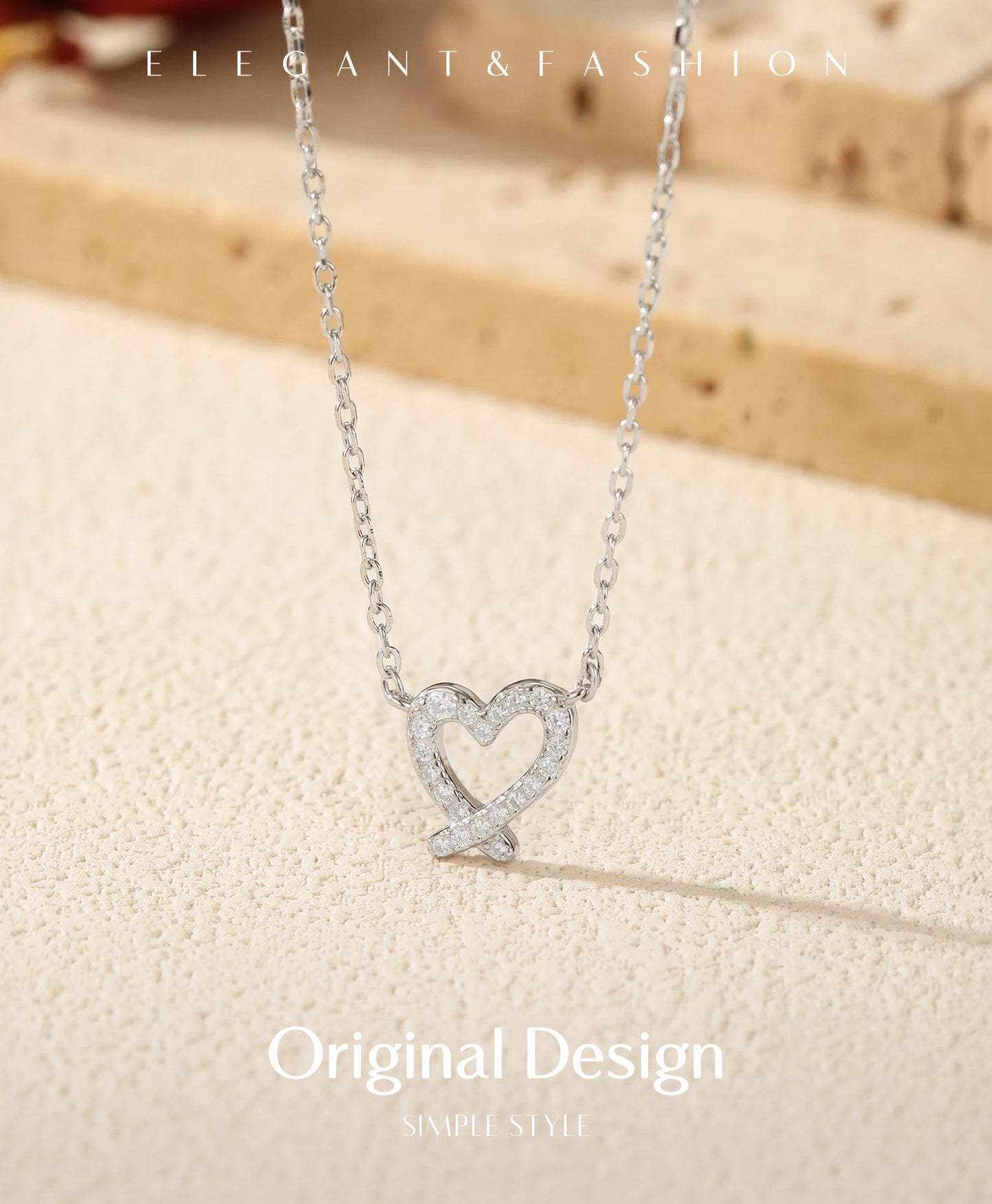 MODIAN D Color Moissanite Necklaces 925 Sterling Silver Exquisite Sweet Irregular Heart Pendant Necklace For Women Fine Jewelry