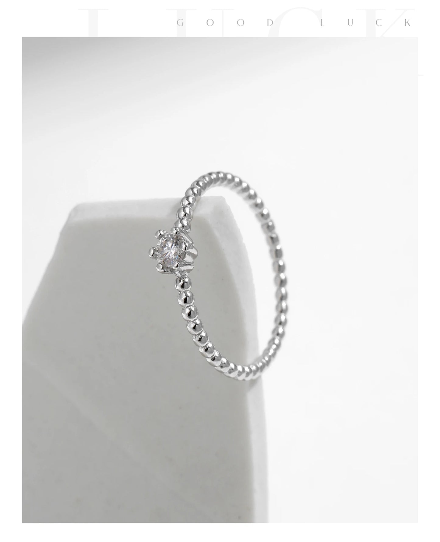 MODIAN D Color Round Moissanite Lab Diamond Rings 925 Sterling Silver Simple Classic Beads Stackable Ring For Women Jewelry