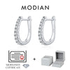 MODIAN D Color Moissanite U Shape Hoop Earrings 925 Sterling Silver Exquisite Elegant Ear Buckle For Women Daily Fine Jewelry