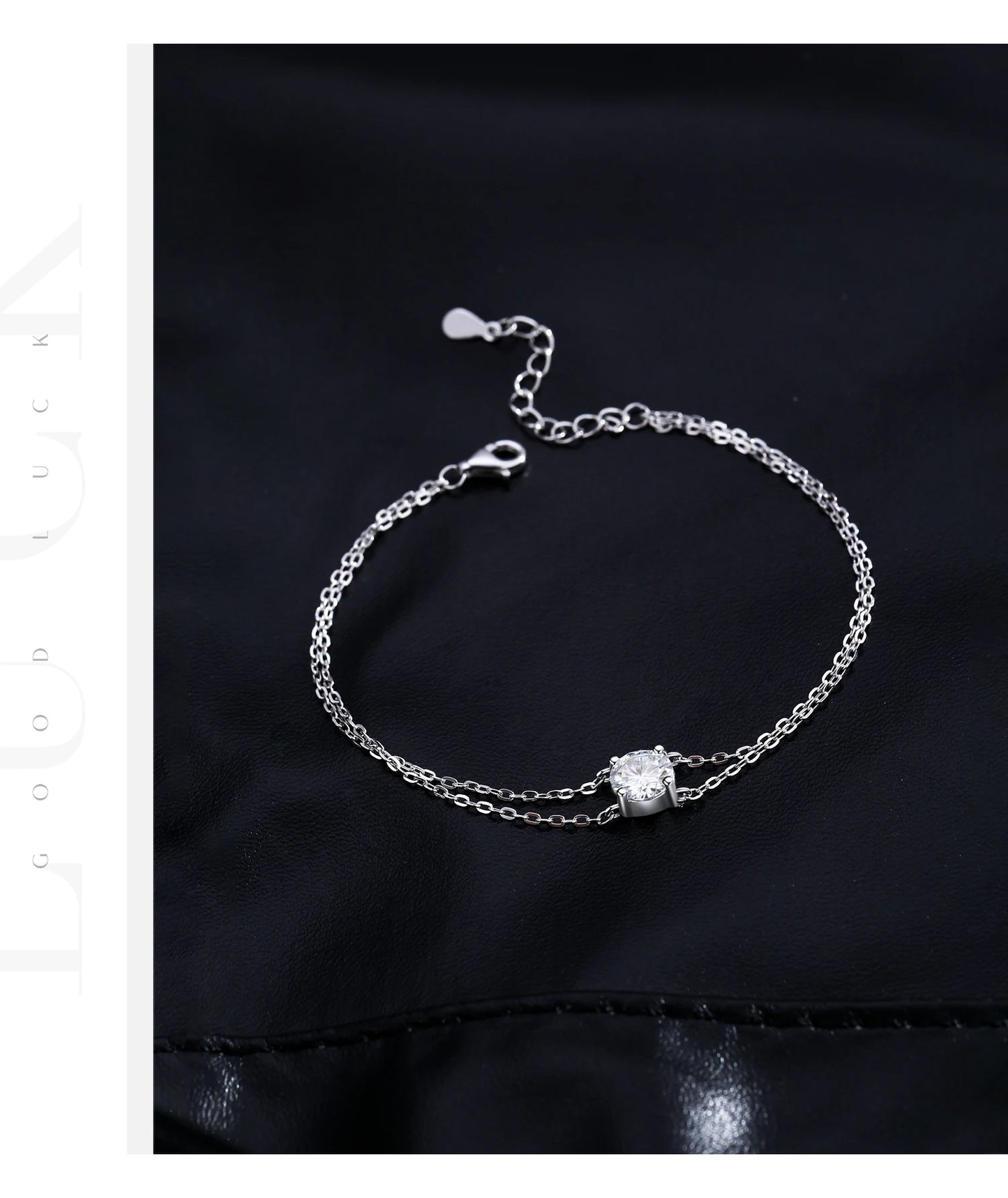 MODIAN 1CT D Color Moissanite Bracelet 925 Sterling Silver Delicate Double Layer Bracelets For Bridal Wedding Fine Jewelry Gifts