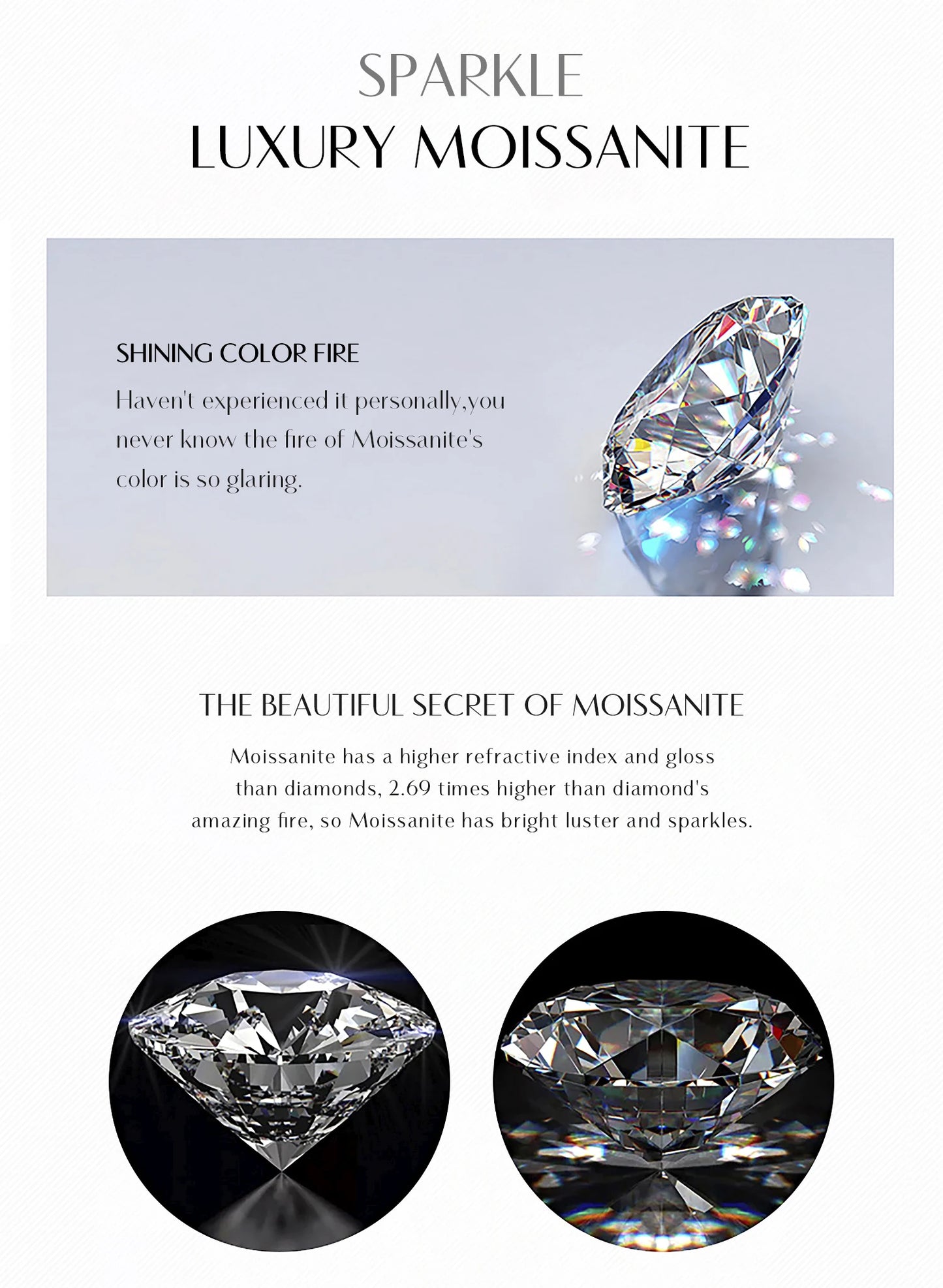 MODIAN D Color Flowers Moissanite Rings 925 Sterling Silver Beads Shiny Stars Swing Pendant Ring For Women Daisy Fine Jewelry