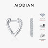 MODIAN D Color Moissanite Ear Buckle 925 Sterling Silver Fashion Heart Sparkle Hoop Earrings For Women Party Fine Jewelry