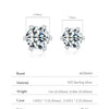 MODIAN 1 Carat D Color Moissanite Stud Earrings 925 Sterling Silver Sparkling Wedding Platinum Plated Fine Jewelry For Women