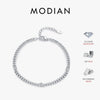 MODIAN White Gold Plated D Color Round Moissanite Twisted Bracelet 925 Sterling Silver VVS1 Dainty Adjustable Jewelry Gifts