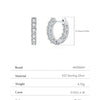 MODIAN D Color Round Moissanite Ear Buckle 925 Sterling Silver Classic Simple Hoop Earrings For Women Party Fine Jewelry Gifts