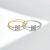 MODIAN Four Leaf Clover D Color Moissanite Ring 925 Sterling Silver Stackable Beads Trendy Finger Ring For Women Fine Jewelry