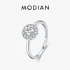 MODIAN 0.5CT D Color VVS1 Round Moissanite Ring 925 Sterling Silver Rings Exquisite Wedding Jewelry For Women Anniversary Gift