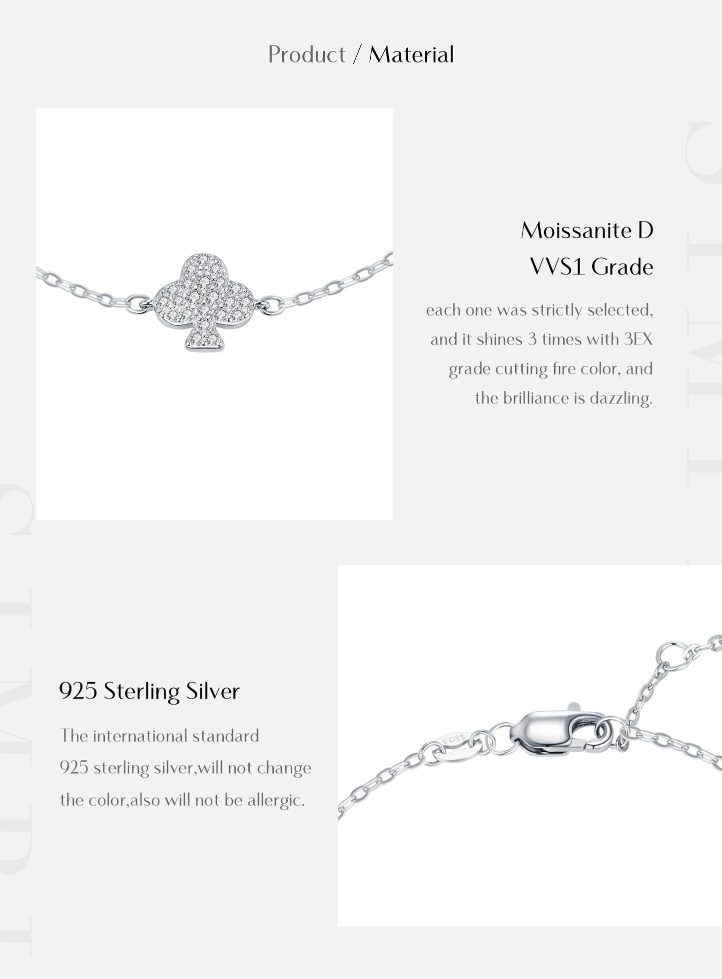 MODIAN D Color Moissanite 925 Sterling Silver Simple Daily Clubs Link Chain Trendy Bracelet For Women Fine Jewelry Gifts