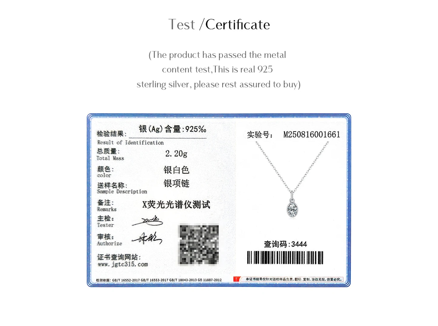 MODIAN 1CT Oval Bezel D Color Moissanite Necklaces 925 Sterling Silver Luxury Wedding Pendant Necklace For Women Fine Jewelry