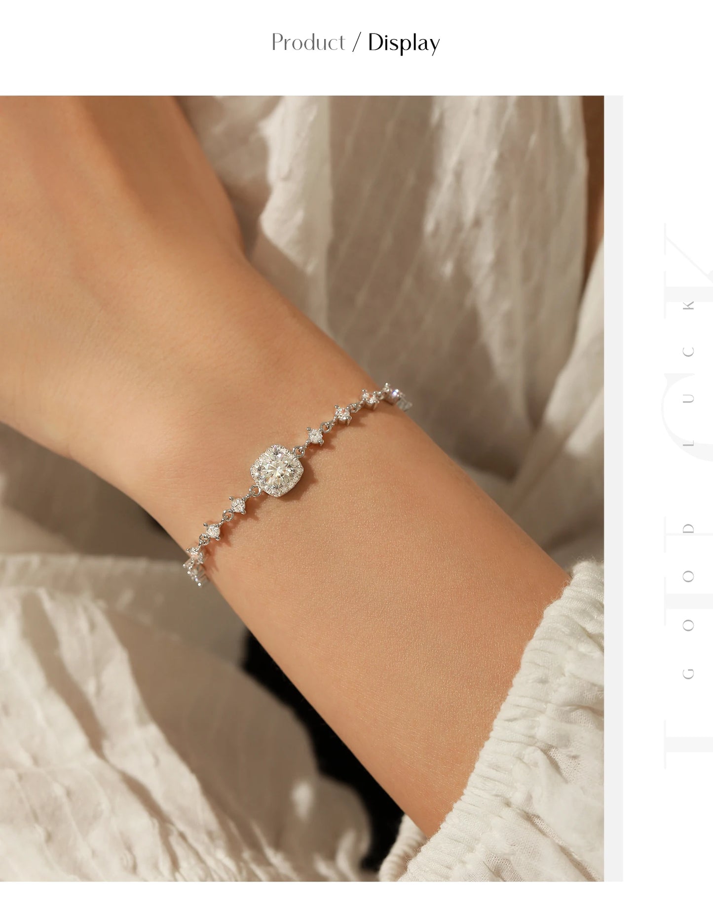 MODIAN D Color Moissanite 925 Sterling Silver Luxury Geometric Charm Necklace Bracelet For Women Wedding Statement Jewelry Set