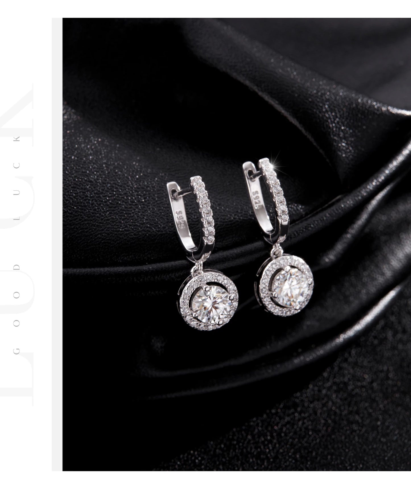 MODIAN D Color Moissanite Drop Earrings 925 Sterling Silver Halo Dangle Earrings For Women Wedding Engagement Fine Jewelry Gift