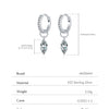 MODIAN 0.5Ct D Color Rhombic Moissanite Ear Buckles 925 Sterling Silver Luxury Shiny Hoop Earrings for Women Wedding Jewelry