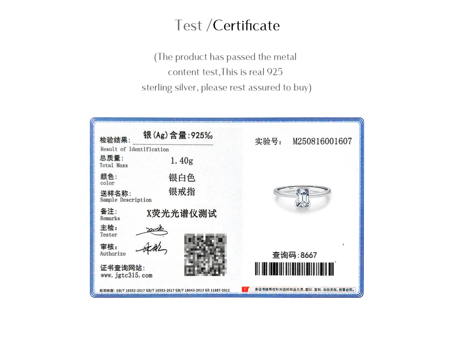 MODIAN 0.8Ct VVS1 Rectangle Emerald Cut Moissanite Ring 925 Sterling Silver Classic Rings For Women Wedding Fine Jewelry Gift