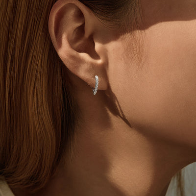 MODIAN D Color Moissanite Ear Buckle 925 Sterling Silver Fashion Heart Sparkle Hoop Earrings For Women Party Fine Jewelry