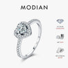 MODIAN D Color Heart  Moissanite Wedding Rings 925 Sterling Silver Luxury Halo Classic Rings For Women Dating Fine Jewelry