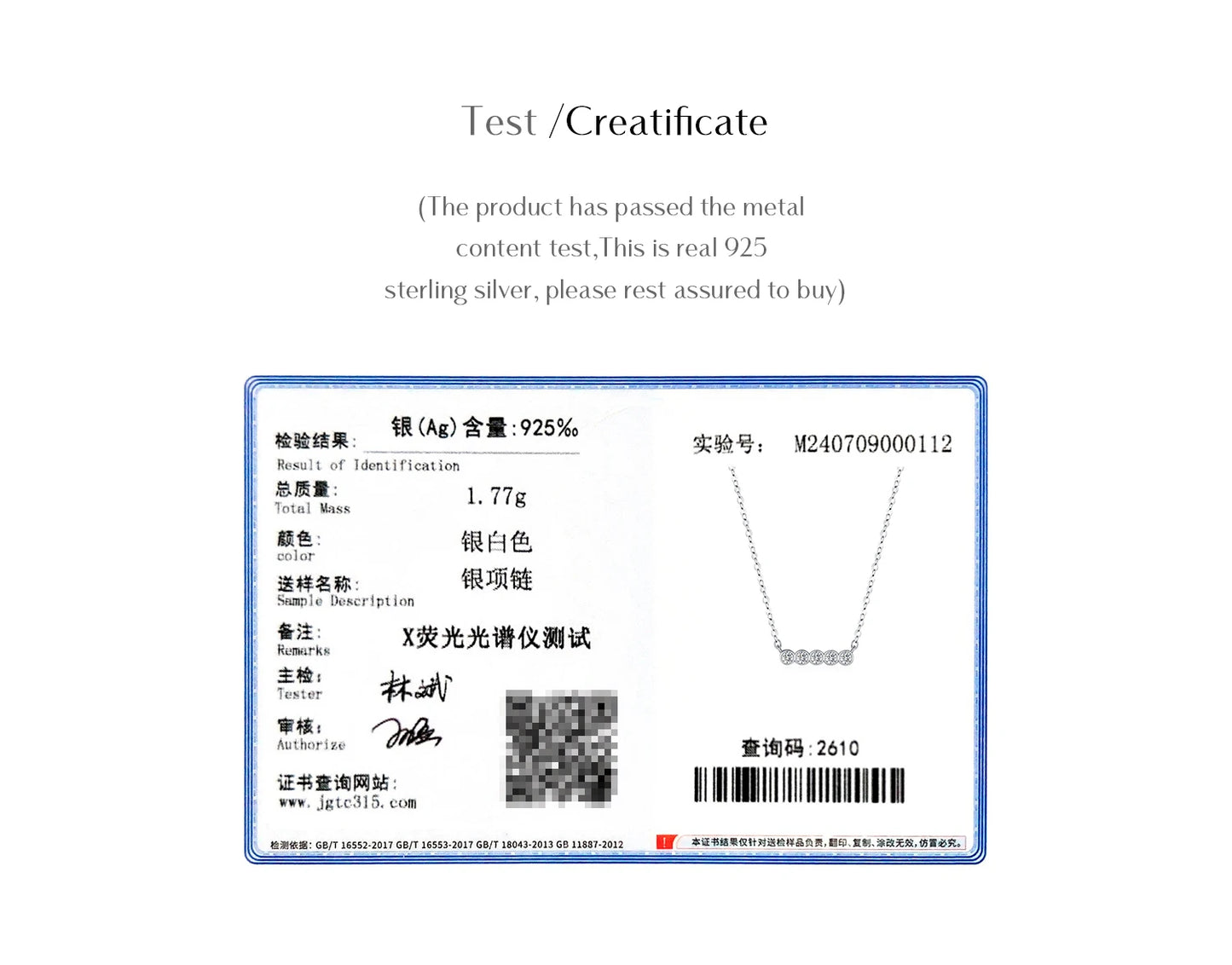 MODIAN D Color Moissanite 925 Sterling Silver Stackable Pendant Necklaces Lab Diamond Link Chain Jewelry For Women Luxury Gift