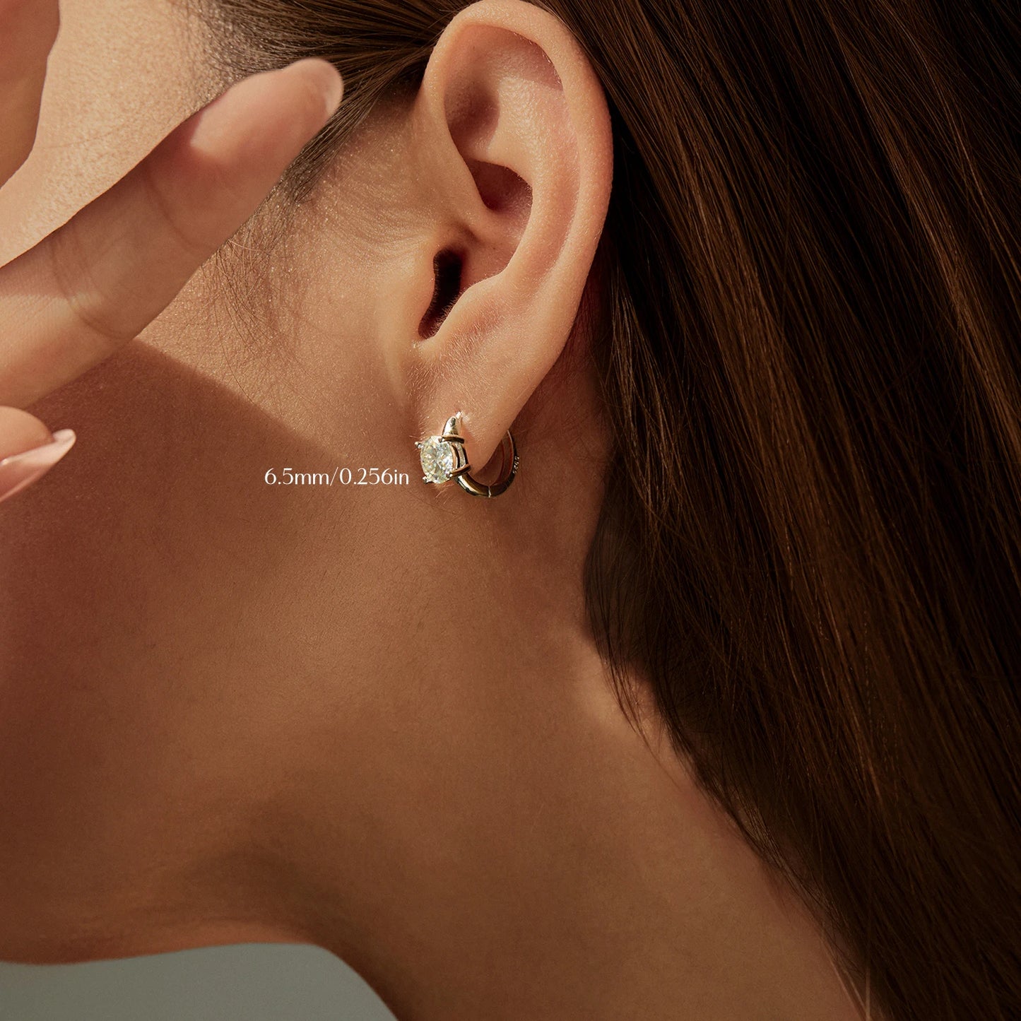 MODIAN 1CT/2CT D Color Moissanite Ear Buckle 925 Sterling Silver Classic Round Hoop Earrings For Women Fine Wedding Jewelry