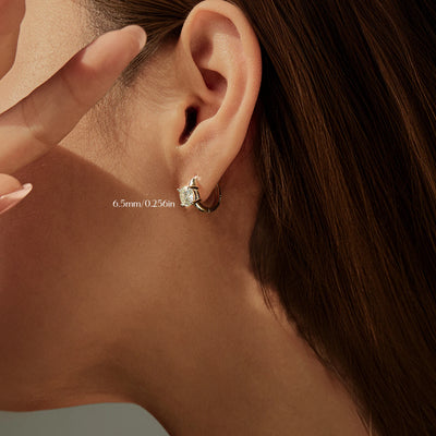 MODIAN 1CT/2CT D Color Moissanite Ear Buckle 925 Sterling Silver Classic Round Hoop Earrings For Women Fine Wedding Jewelry