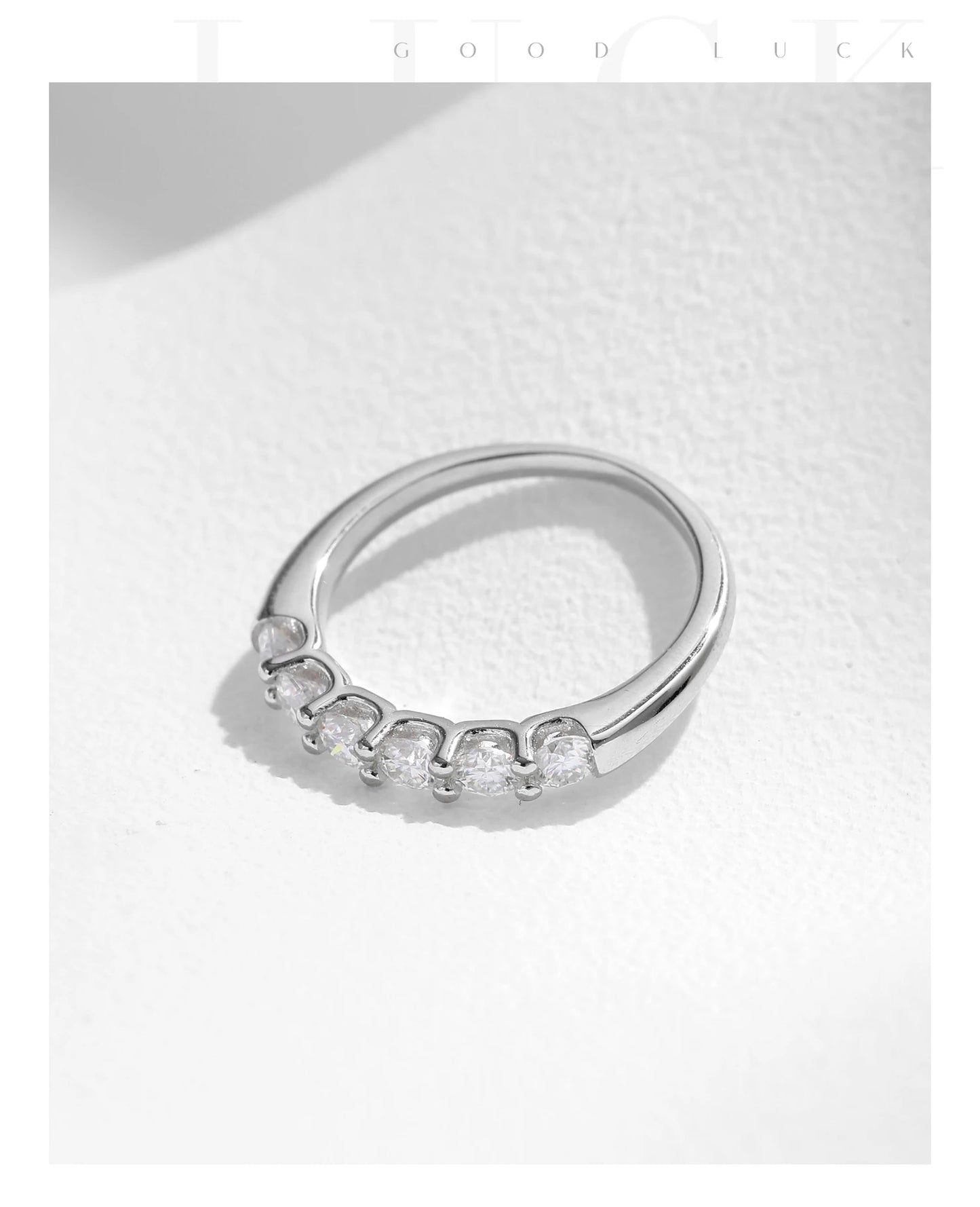 MODIAN D Color VVS1 EX Round Moissanite Ring 925 Sterling Silver Eternity Bands Rings Women Wedding Engagement Luxury Jewelry