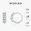 MODIAN D Color Moissanite Classic Ear Buckle 925 Sterling Silver Trendy Round Stackable Hoop Earrings For Women Fine Jewelry
