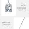 MODIAN 1CT D Color Emerald Cut Moissanite Halo Necklace 925 Sterling Silver Rectangle Wedding Pendant Necklace For Women Jewelry