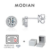 MODIAN Luxury Tiny Halo Moissanite Stud Earrings 925 Sterling Silver Earrings For Women Engagement Wedding Fine Jewelry Gift