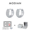 MODIAN D Color Sparkling Moissanite Ear Buckle 925 Sterling Silver Luxury Circle Hoop Earrings For Women Wedding Fine Jewelry