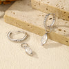 MODIAN 0.5Ct D Color Rhombic Moissanite Ear Buckles 925 Sterling Silver Luxury Shiny Hoop Earrings for Women Wedding Jewelry