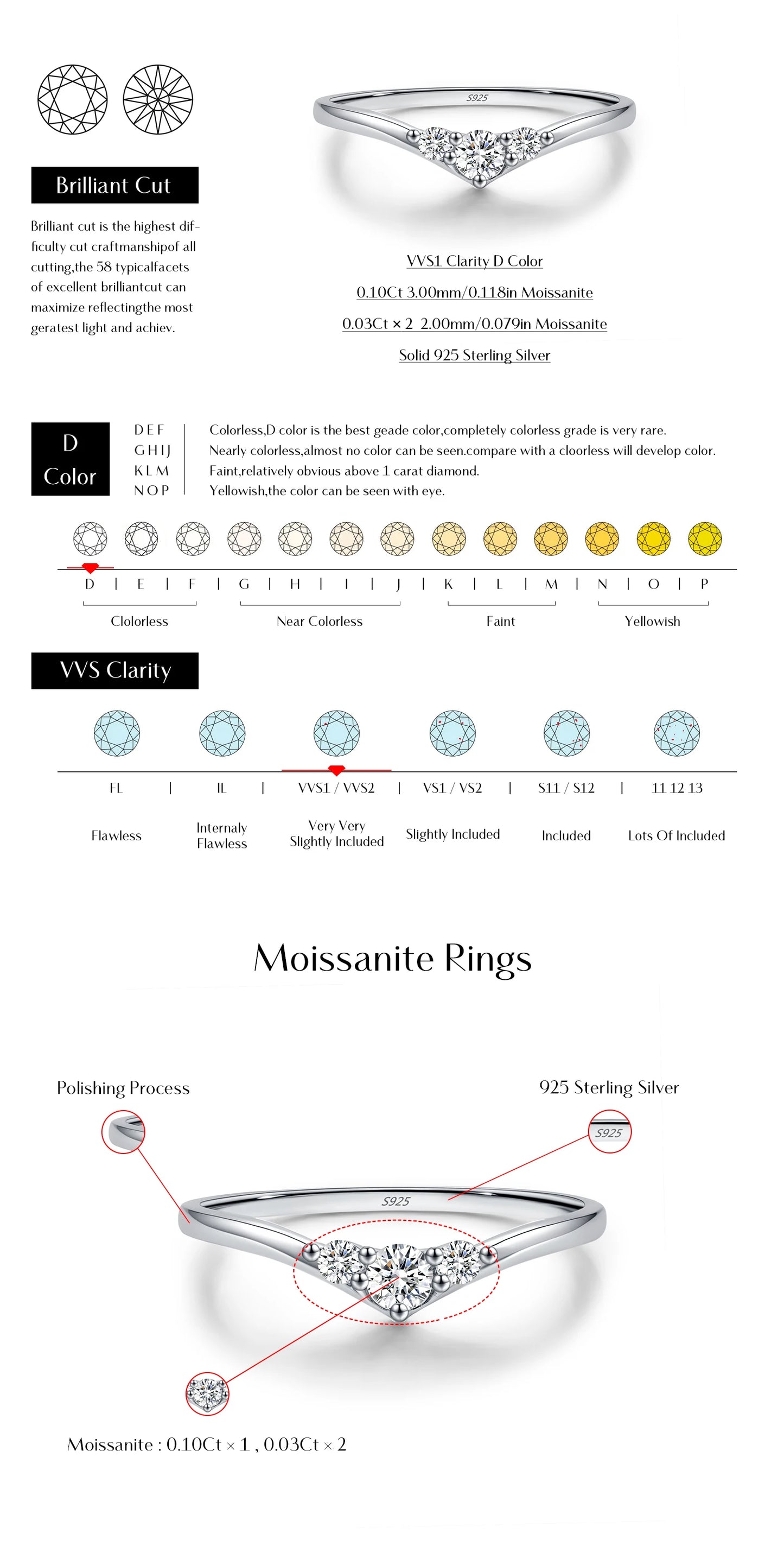 MODIAN Simple Eternity Moissanite Ring 925 Sterling Silver Sparkling Simple Thin Wedding Band Rings For Women Fine Jewelry Gift