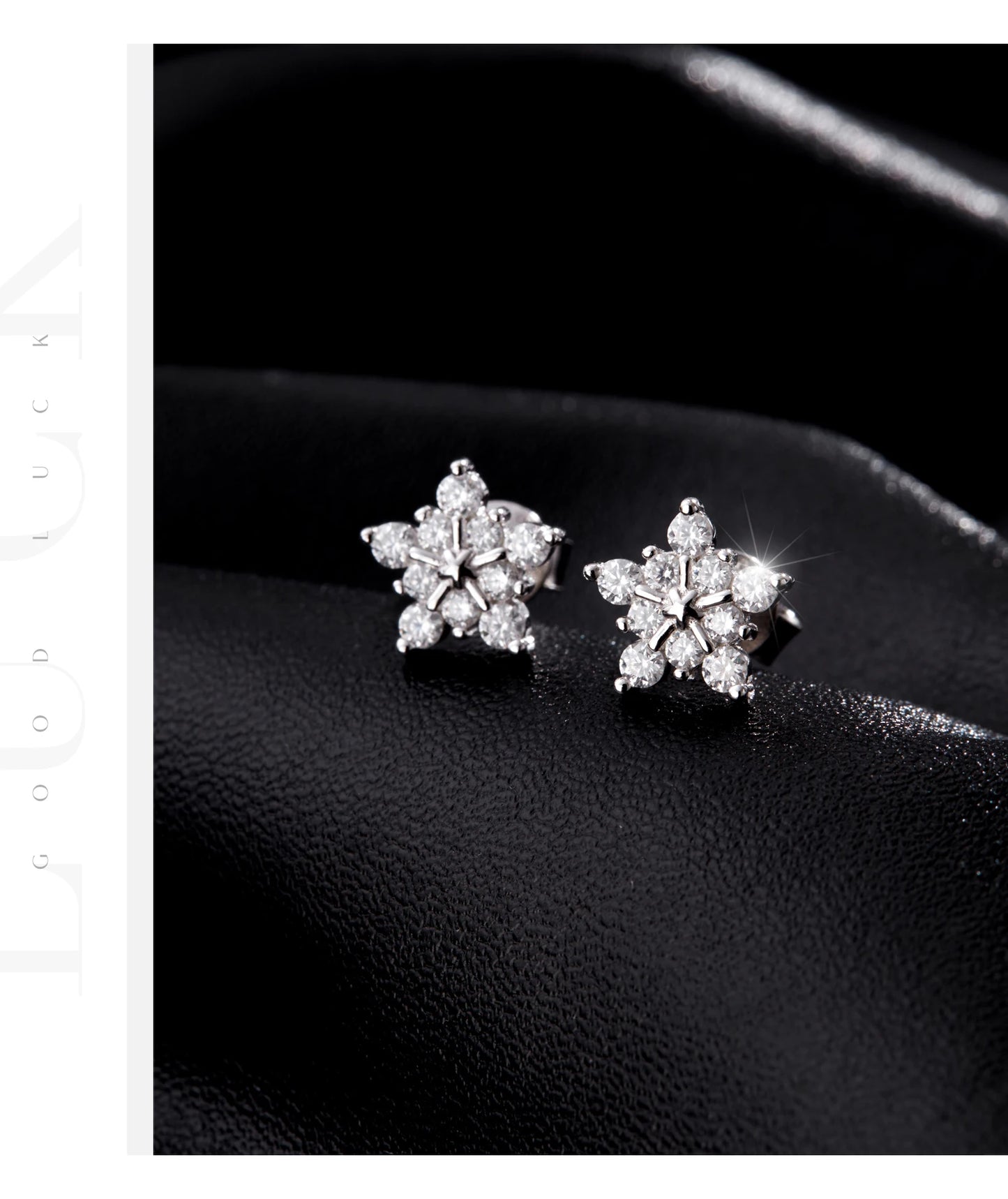 MODIAN D Color Dazzling Moissanite Earrings 925 Sterling Silver Trendy Cute Snowflake Stud Earrings For Women Fine Jewelry