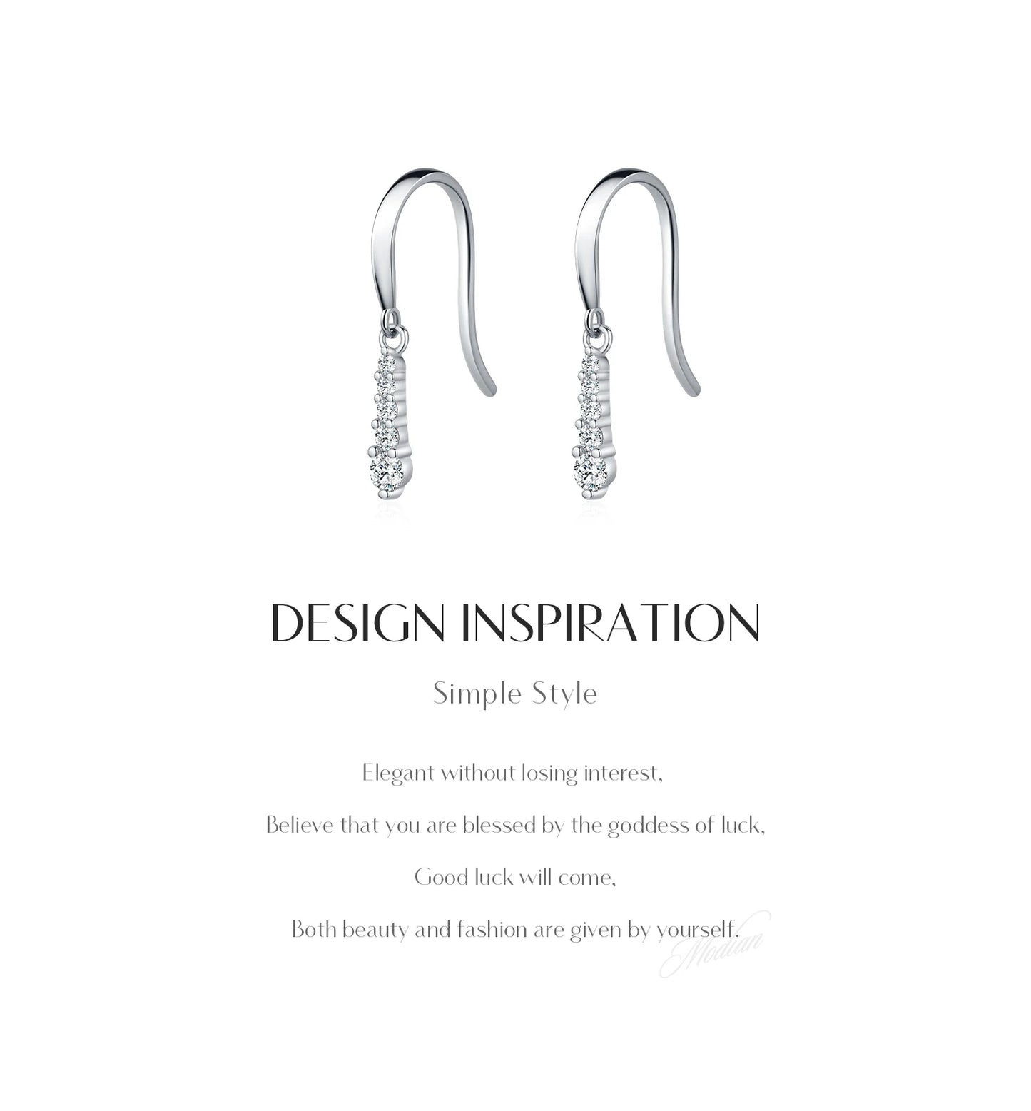 MODIAN D Color Moissanite Dangle Dangle 925 Sterling Silver Fashion Dazzling Fashion Water Drop Earrings For Women Fine Jewelry