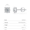 MODIAN D Color Moissanite Stud Earrings Round Cut Lab Created Diamond 925 Sterling Silver Silver Bridal Jewelry For Women Gifts