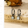 MODIAN 0.5Ct D Color Light Green Moissanite Swing Hoop Earrings 925 Sterling Silver Black Punk Ear Buckles for Women Jewelry