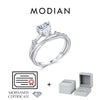 MODIAN 0.8CT D Color Heart Moissanite 925 Sterling Silver Line Multi-layer Rings For Women Romantic Wedding Fine Jewelry Gifts