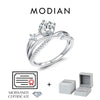 MODIAN 1CT VVS1 Clarity Moissanite Dazzling Ring 925 Sterling Silver e Multi-layer Lines Rings For Women Wedding Jewelry Gifts