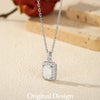 MODIAN 1CT D Color Emerald Cut Moissanite Halo Necklace 925 Sterling Silver Rectangle Wedding Pendant Necklace For Women Jewelry