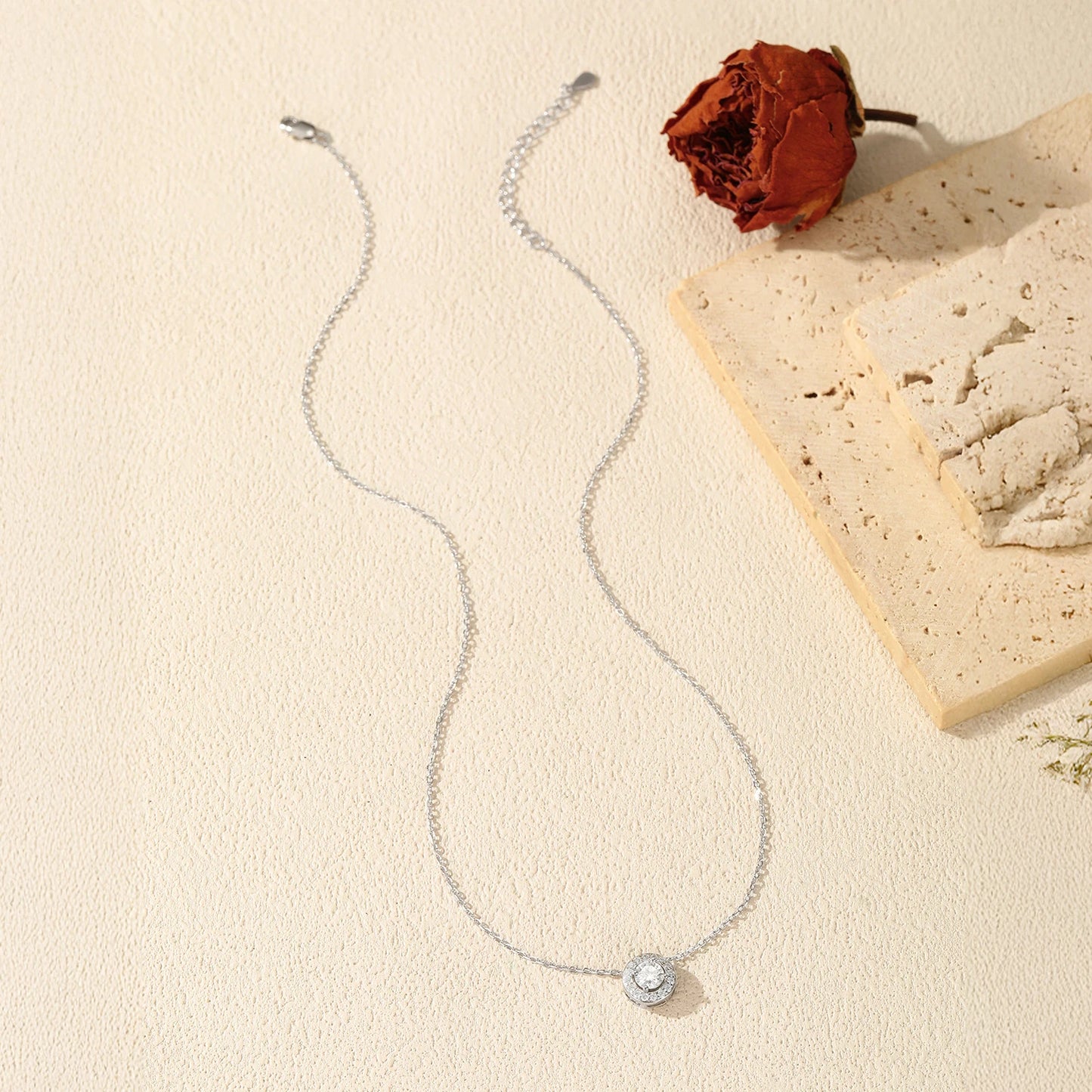 MODIAN Classic Moissanite Link Chain Necklace 925 Sterling Silver Wedding Anniversary Pendant Necklace For Women Fine Jewelry