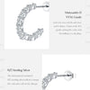 MODIAN D Color C Shape Moissanite Earrings 925 Sterling Silver Charming Dazzling Hoop Earrings For Women Wedding Fine Jewelry