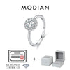 MODIAN 0.5CT D Color VVS1 Round Moissanite Ring 925 Sterling Silver Rings Exquisite Wedding Jewelry For Women Anniversary Gift