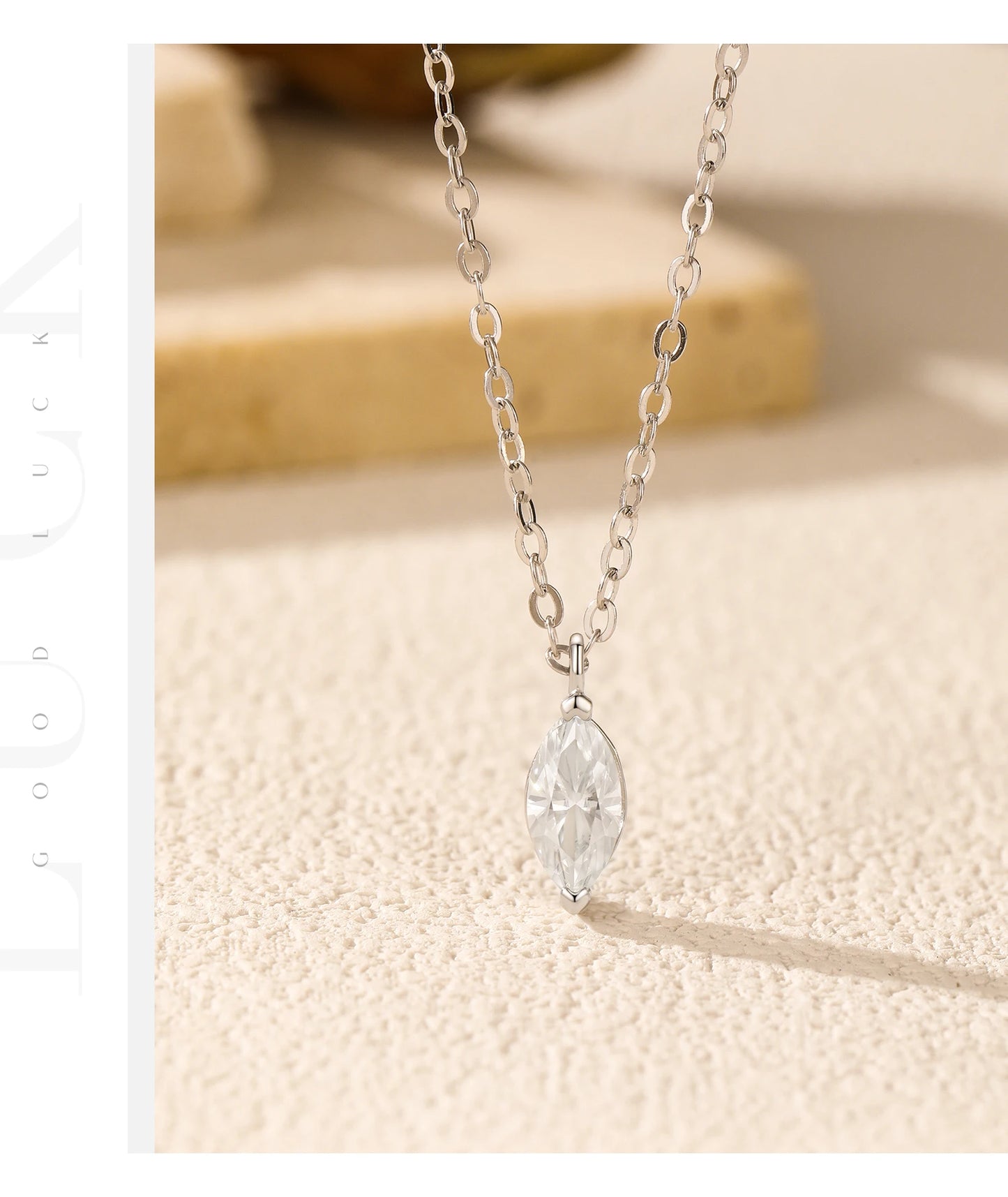 MODIAN D Color Rhombic Moissanite Necklaces 925 Sterling Silver Simple Link Chain Pendant Necklace For Women Fine Jewelry Gifts