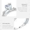 MODIAN 0.8CT D Color Heart Moissanite 925 Sterling Silver Line Multi-layer Rings For Women Romantic Wedding Fine Jewelry Gifts