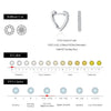 MODIAN D Color Moissanite Ear Buckle 925 Sterling Silver Fashion Heart Sparkle Hoop Earrings For Women Party Fine Jewelry