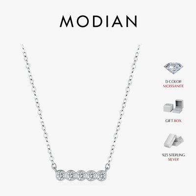 MODIAN D Color Moissanite 925 Sterling Silver Stackable Pendant Necklaces Lab Diamond Link Chain Jewelry For Women Luxury Gift