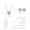 MODIAN Moissanite Sets 925 Sterling Silver Classic Round Halo Earrings Simple Link Chain Necklace For Women Bridal Jewelry Set