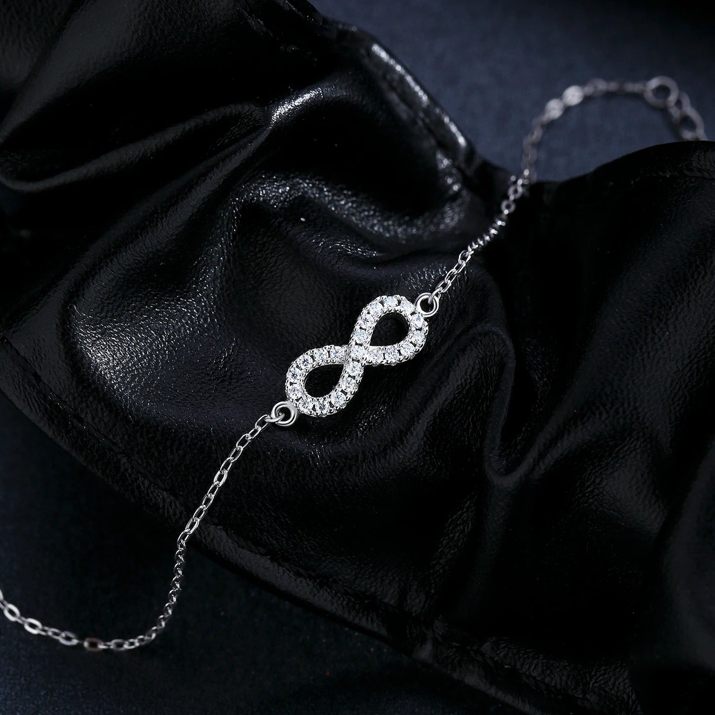 MODIAN D Color Moissanite Lab Created Diamond Bracelet 925 Sterling Silver Romantic Exquisite Infinity Love For Women Jewelry